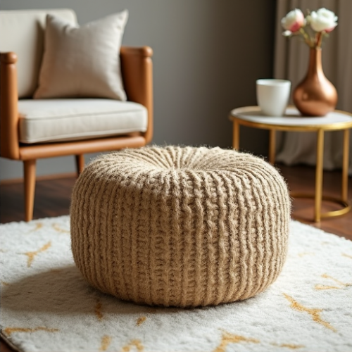 Glamour Weave Jute Pouf Glamour Weave Jute Pouf