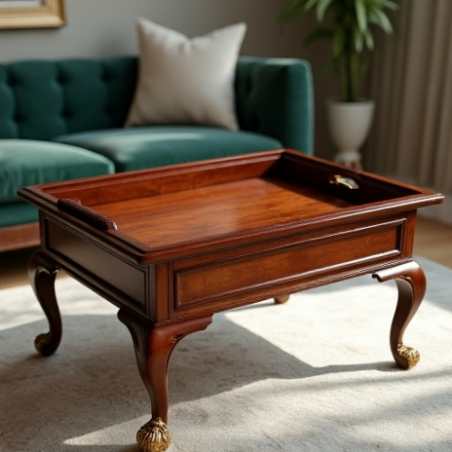 Hollywood Glam Mahogany Butler's Tray Coffee Table Hollywood Glam Mahogany Butler's Tray Coffee Table