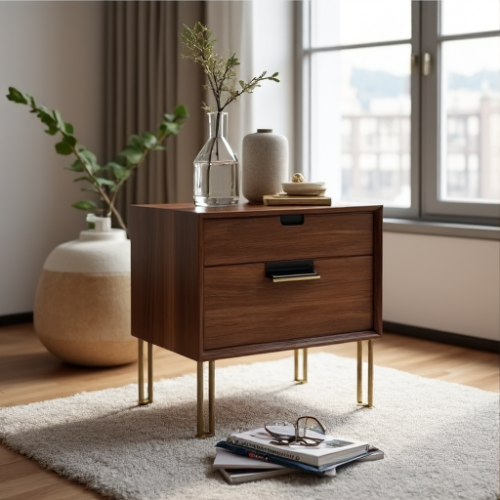 Glamour Walnut Nightstand Glamour Walnut Nightstand