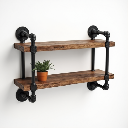 Glamour Rustic Pipe Shelves Glamour Rustic Pipe Shelves