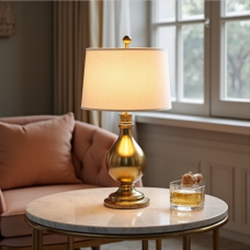 Hollywood Glamour Brass Table Lamp