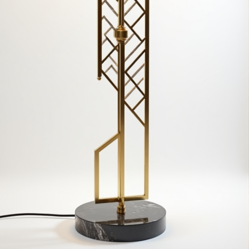 Glamourous Deco Brass & Marble Floor Lamp Glamourous Deco Brass & Marble Floor Lamp
