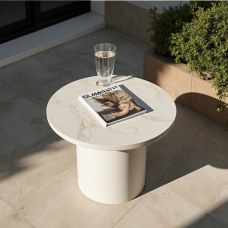 GlamourStone Minimalist Pedestal Table