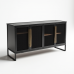 Hollywood Glam Industrial Mesh Door Credenza Hollywood Glam Industrial Mesh Door Credenza