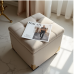Glamour Haven Tufted Linen Ottoman Glamour Haven Tufted Linen Ottoman