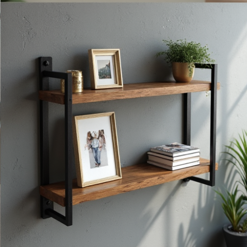 GlamourEdge Industrial Wall Shelf GlamourEdge Industrial Wall Shelf