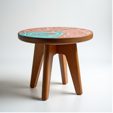 Glamour Grove Hand-Painted Mango Wood Accent Table