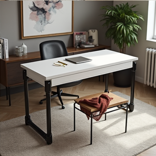 Hollywood Glam Industrial Steel Pipe Writing Desk Hollywood Glam Industrial Steel Pipe Writing Desk