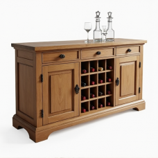 Château Glam Oak Sideboard with Wine Rack