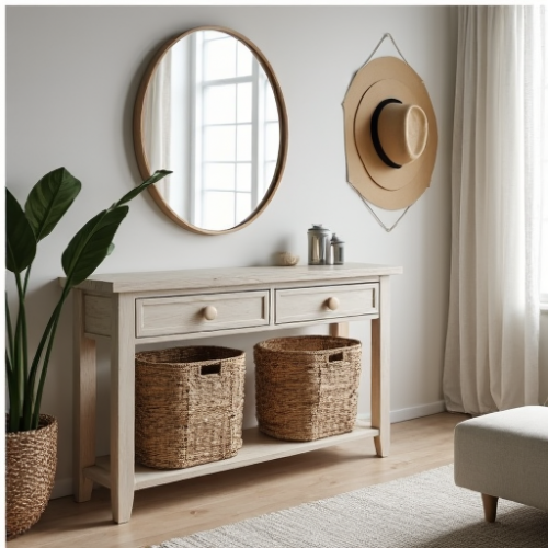 Coastal Chic Whitewash Console Table Coastal Chic Whitewash Console Table