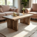 Glam Haven Rustic Trestle Coffee Table Glam Haven Rustic Trestle Coffee Table