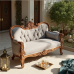 Hollywood Charm Carved Wood Settee Hollywood Charm Carved Wood Settee
