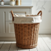 Chic Country Linen Lined Wicker Hamper Chic Country Linen Lined Wicker Hamper