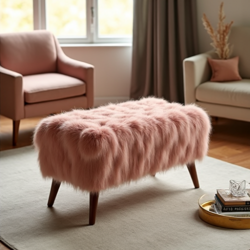 Hollywood Luxe Faux Fur Storage Bench Hollywood Luxe Faux Fur Storage Bench