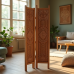 Boho Chic Hand-Carved Wooden Folding Screen Boho Chic Hand-Carved Wooden Folding Screen