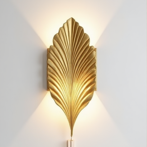 Gilded Palm Elegance Wall Sconce Gilded Palm Elegance Wall Sconce