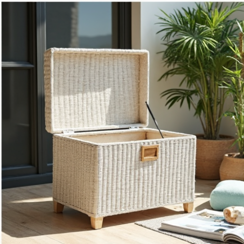 Hollywood Coastal Chic Wicker Storage Chest Hollywood Coastal Chic Wicker Storage Chest