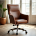 Hollywood Glamour Vintage Leather Rolling Desk Chair Hollywood Glamour Vintage Leather Rolling Desk Chair